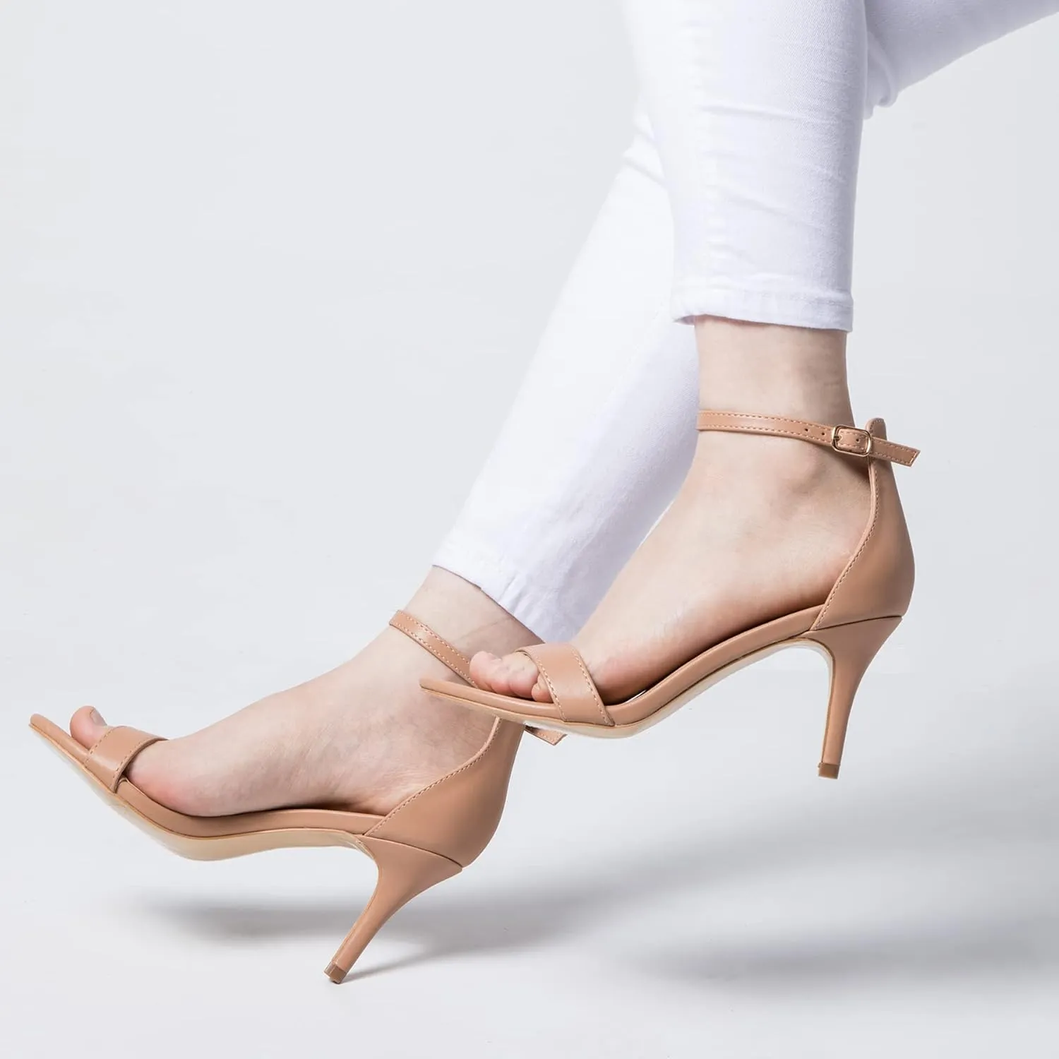 mysoft Women's Stilettos Classic Strappy Open Toe Pump Heel Sandals