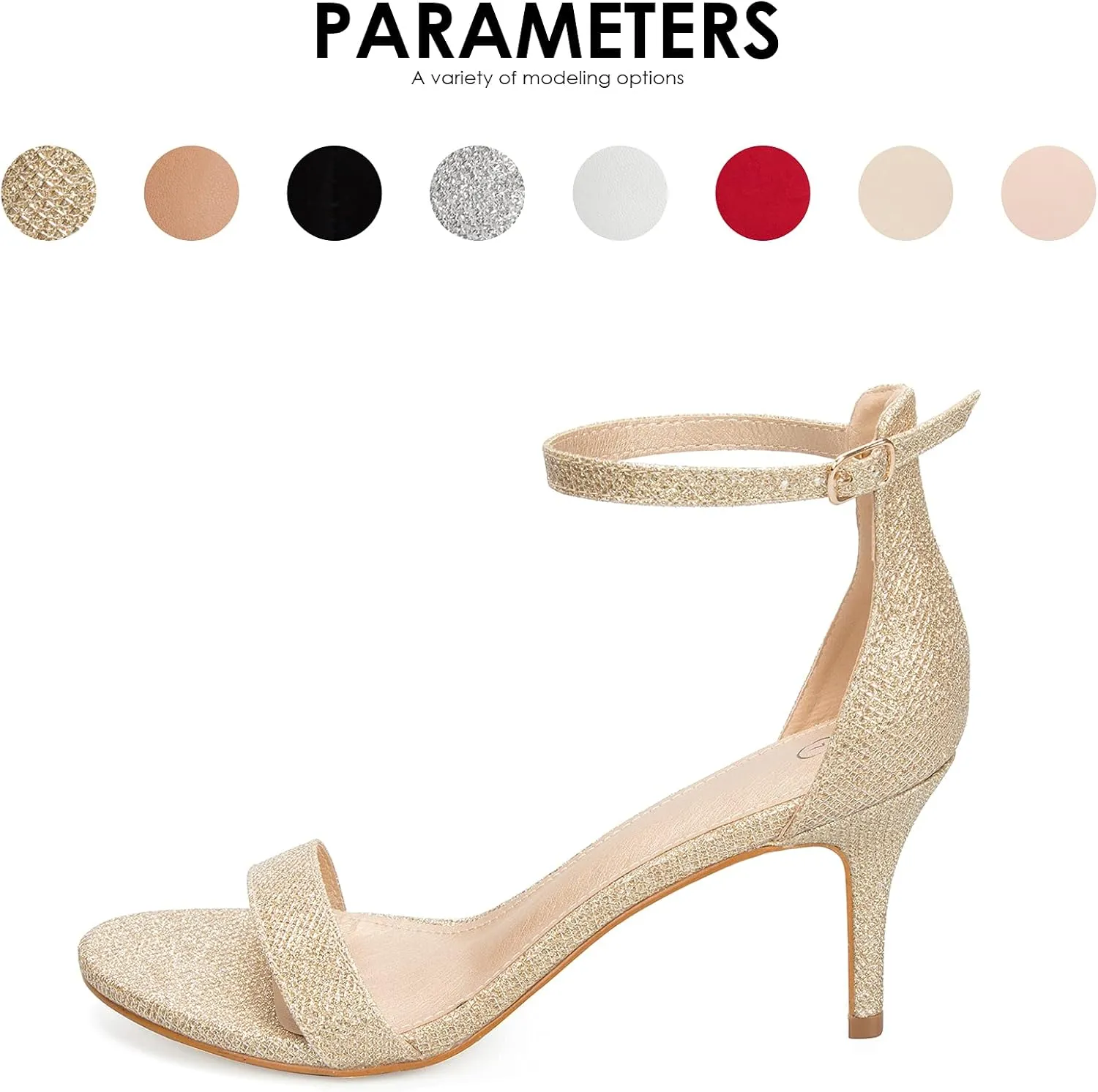 mysoft Women's Stilettos Classic Strappy Open Toe Pump Heel Sandals