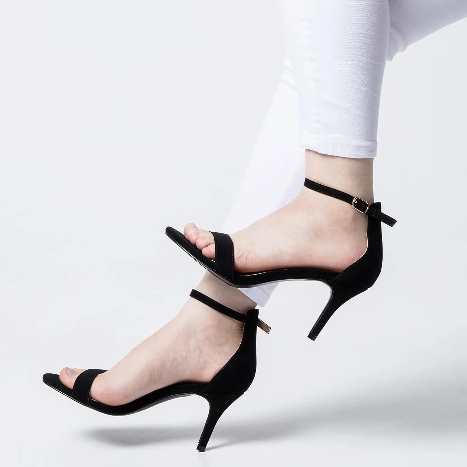 mysoft Women's Stilettos Classic Strappy Open Toe Pump Heel Sandals