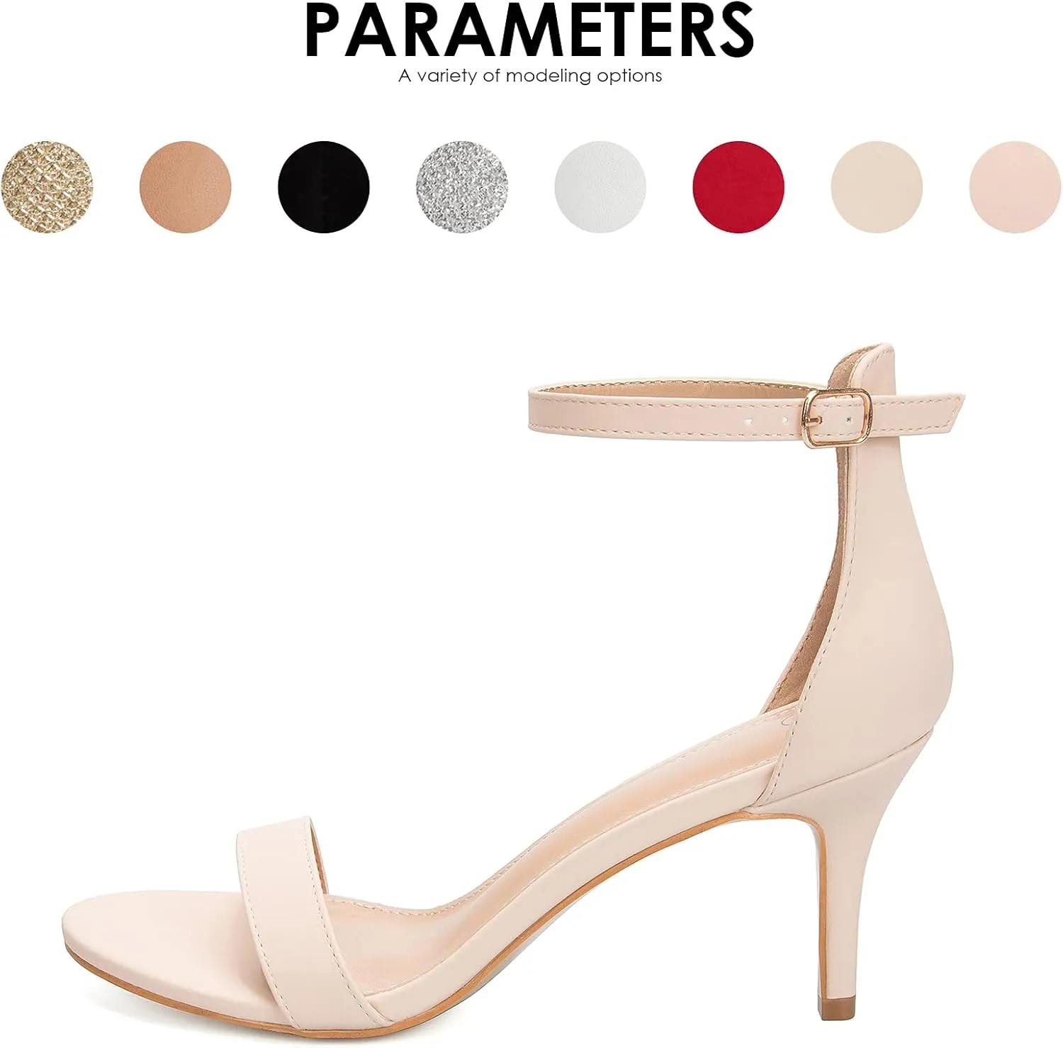 mysoft Women's Stilettos Classic Strappy Open Toe Pump Heel Sandals