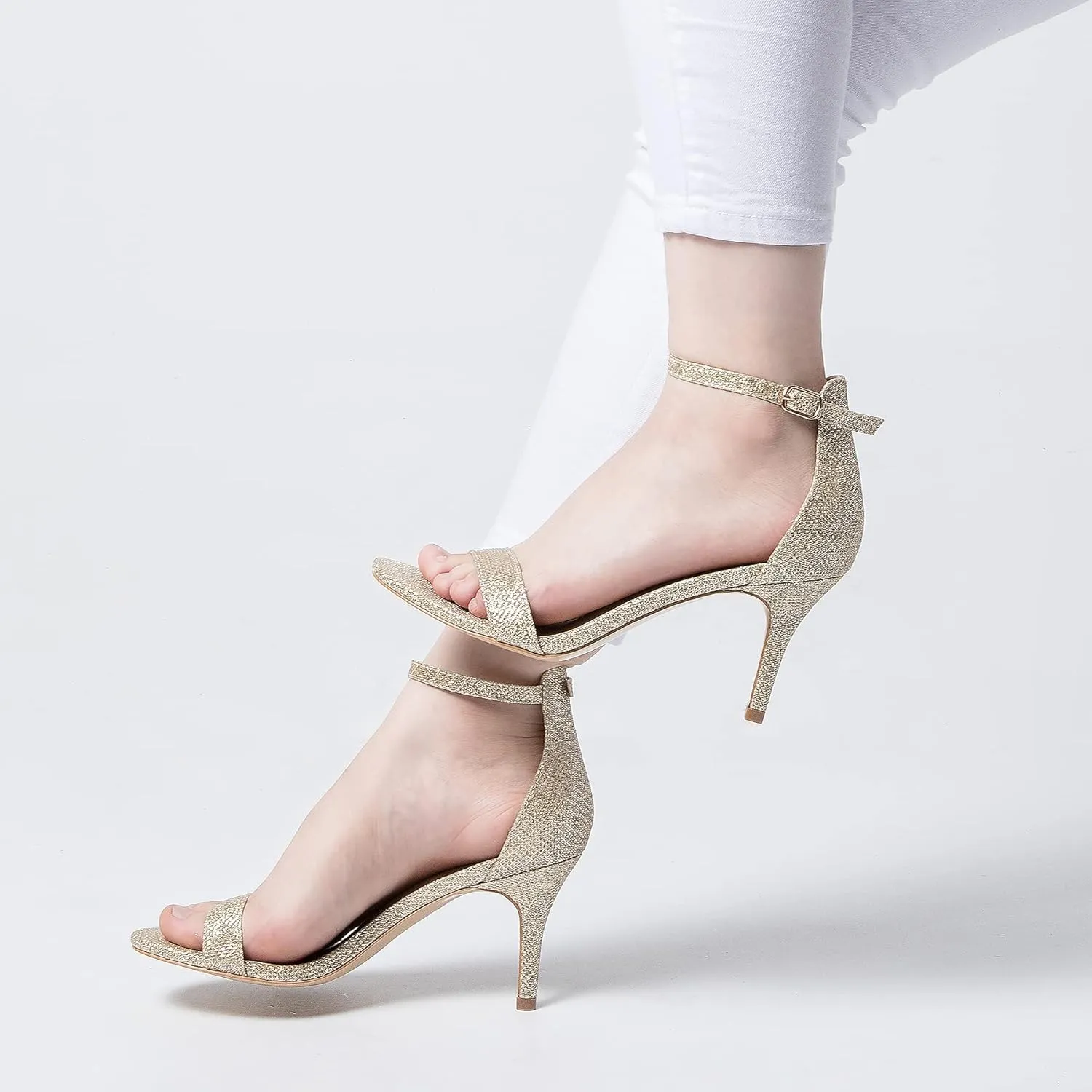 mysoft Women's Stilettos Classic Strappy Open Toe Pump Heel Sandals