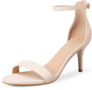 mysoft Women's Stilettos Classic Strappy Open Toe Pump Heel Sandals