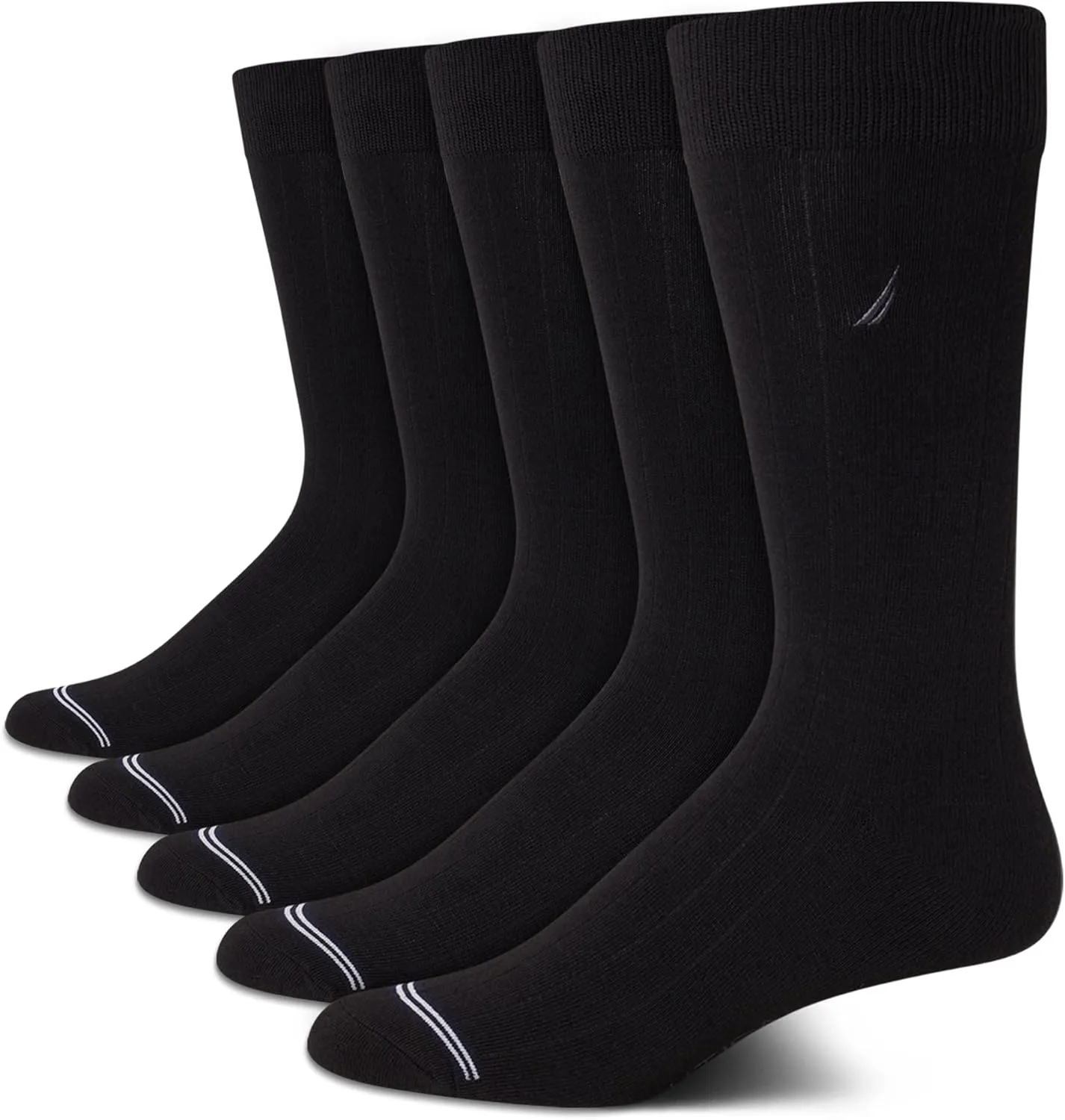 Nautica Mens Dress Socks - 5 Pack Breathable Comfort Stretch Crew-Length Work Socks for Men for Business Formal Wear (6-12.5)