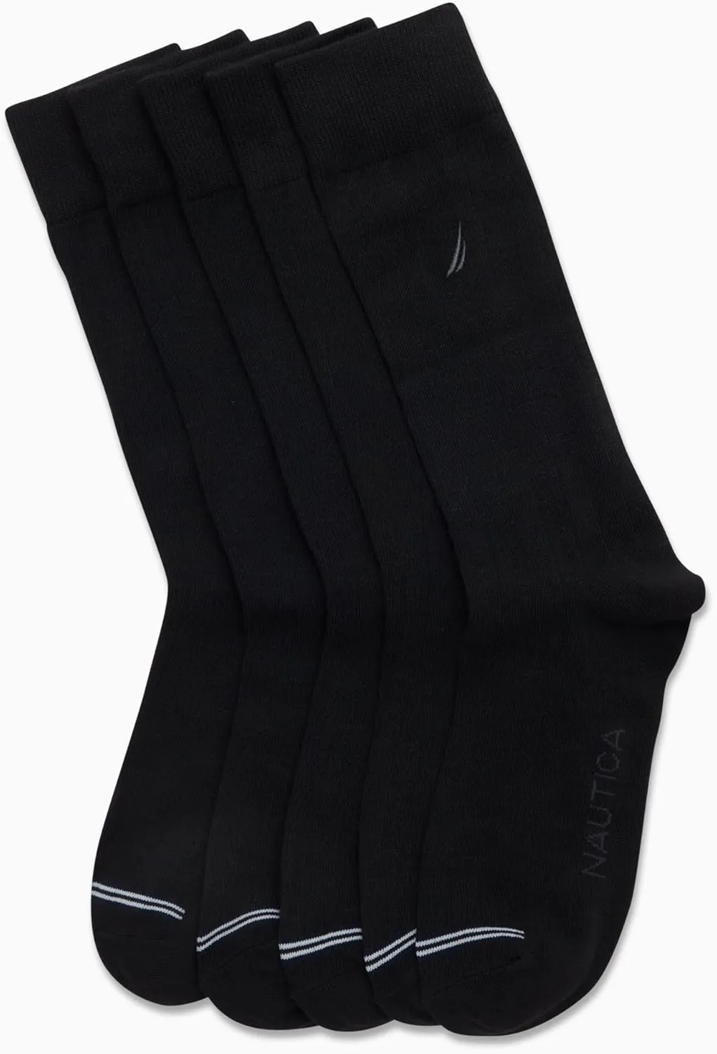 Nautica Mens Dress Socks - 5 Pack Breathable Comfort Stretch Crew-Length Work Socks for Men for Business Formal Wear (6-12.5)