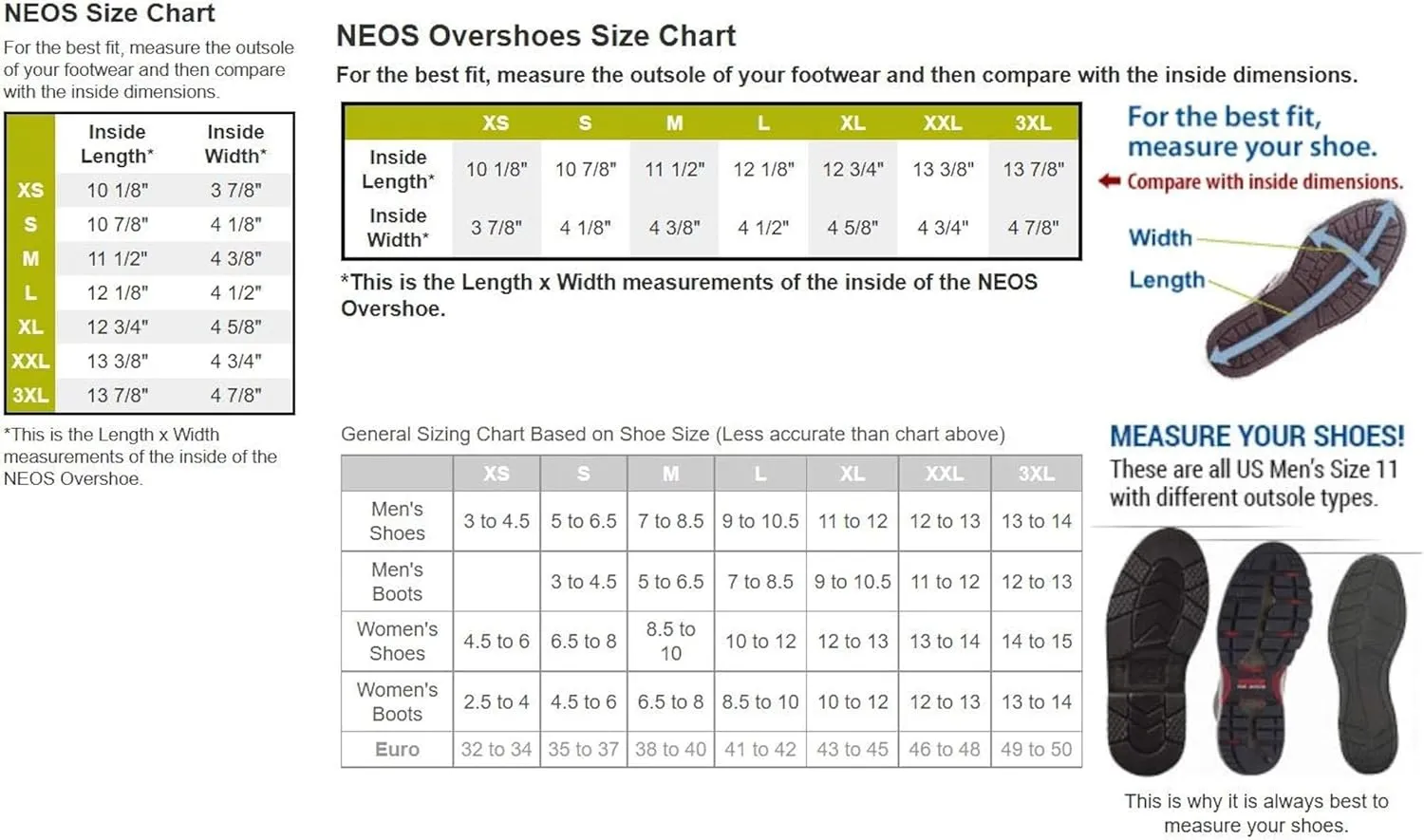 NEOS 11" Villager Nylon All Season Waterproof Overshoes (VIS1), Black, Large