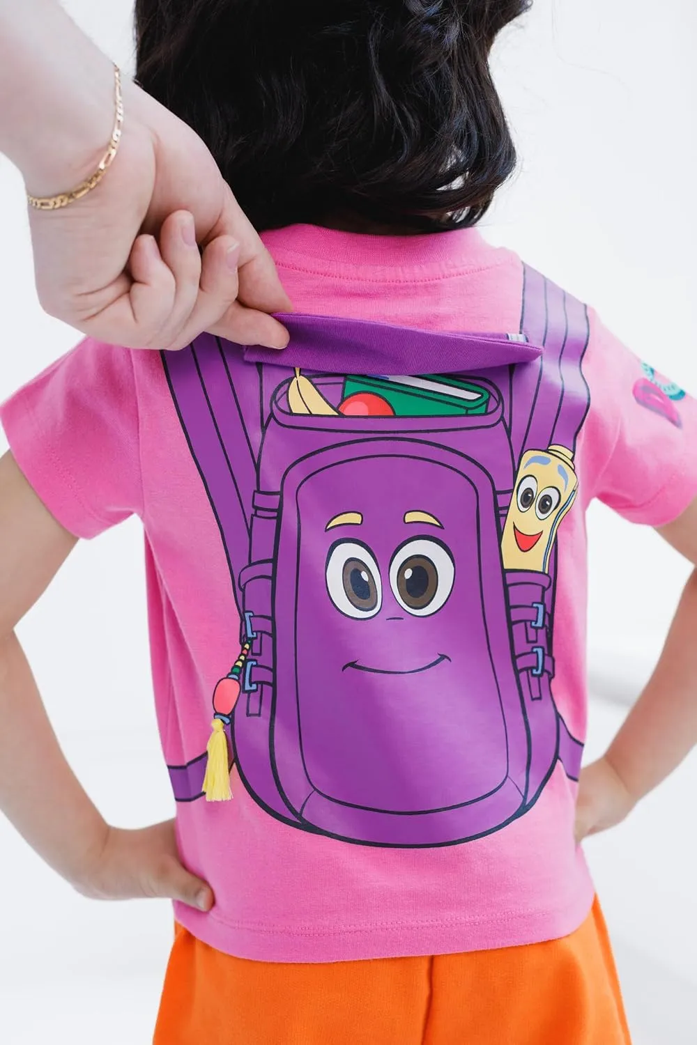 Nickelodeon Dora Girls Cosplay T-Shirt & French Terry Shorts Outfit Set Toddler to Little Kid Sizes (2T - 7-8)
