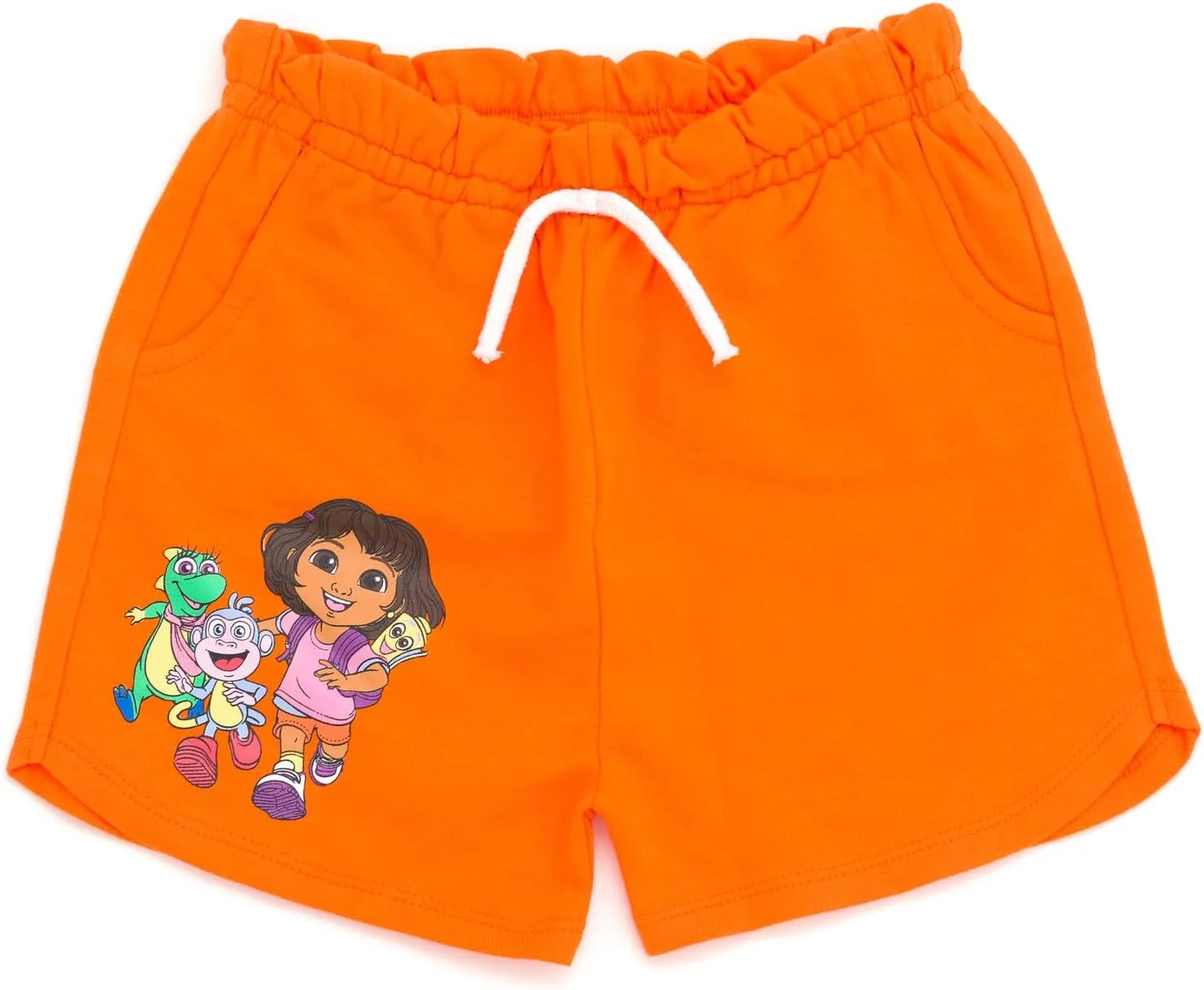 Nickelodeon Dora Girls Cosplay T-Shirt & French Terry Shorts Outfit Set Toddler to Little Kid Sizes (2T - 7-8)