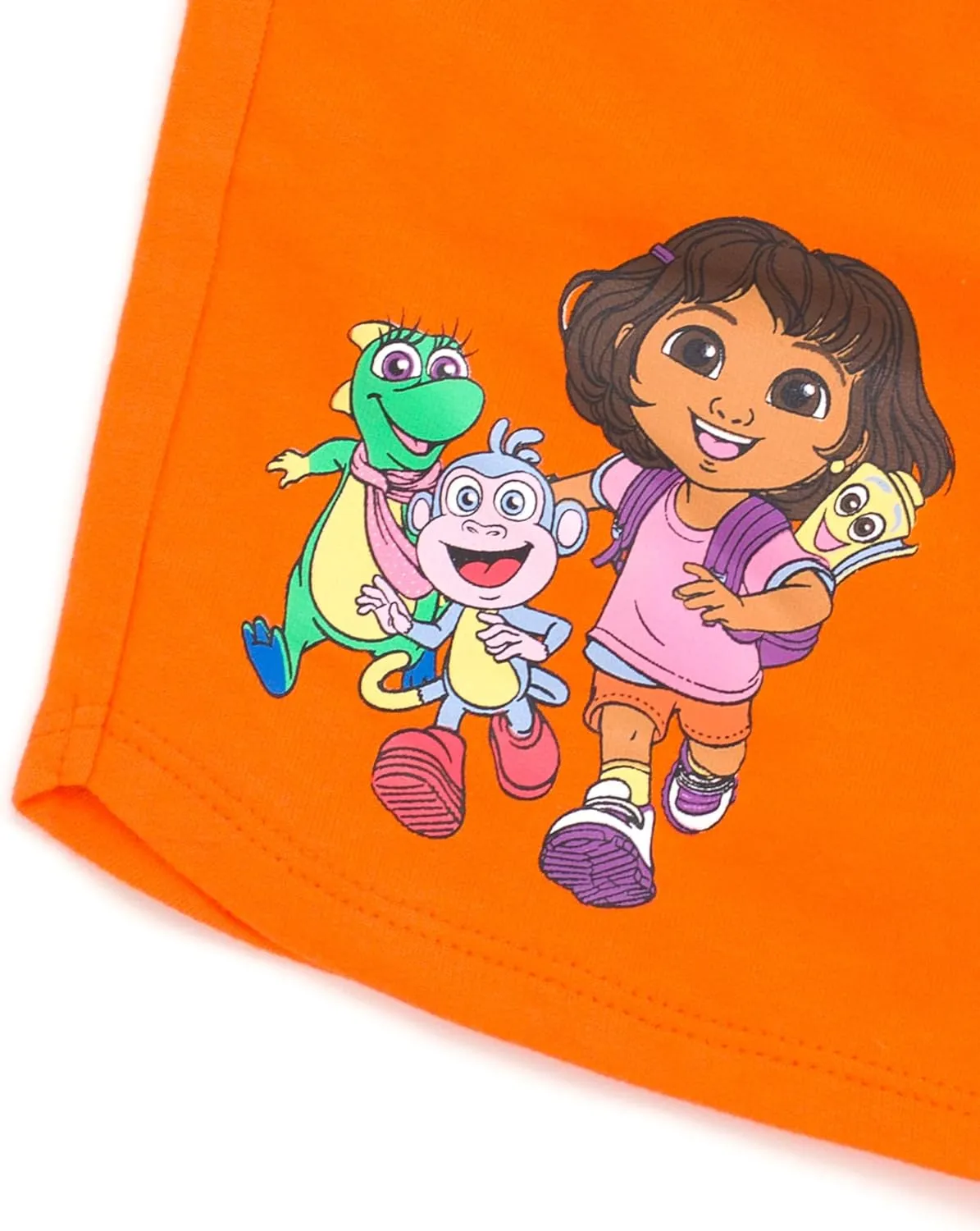 Nickelodeon Dora Girls Cosplay T-Shirt & French Terry Shorts Outfit Set Toddler to Little Kid Sizes (2T - 7-8)