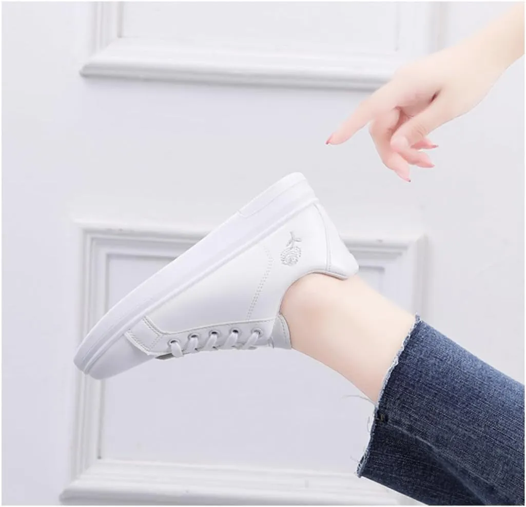 Non-Slip Comfortable Casual Lace-up Ladies Shoes Trendy Sneakers for Women Solid Color Classic Korean Style
