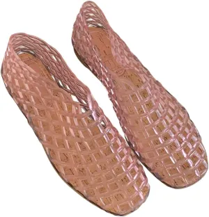Orgonite Jelly Mesh Ballet Flats for Women, Hollowed Jelly Slip On Ballerina Shoes, Round Toe Fishnet Flats, Mary Jane Flats