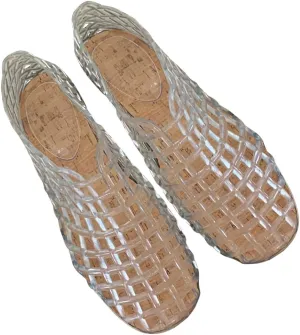 Orgonite Jelly Mesh Ballet Flats for Women, Hollowed Jelly Slip On Ballerina Shoes, Round Toe Fishnet Flats, Mary Jane Flats