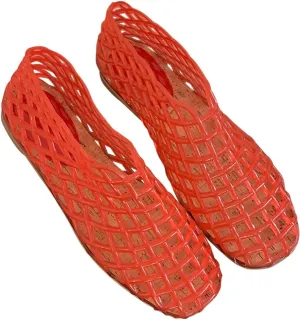Orgonite Jelly Mesh Ballet Flats for Women, Hollowed Jelly Slip On Ballerina Shoes, Round Toe Fishnet Flats, Mary Jane Flats