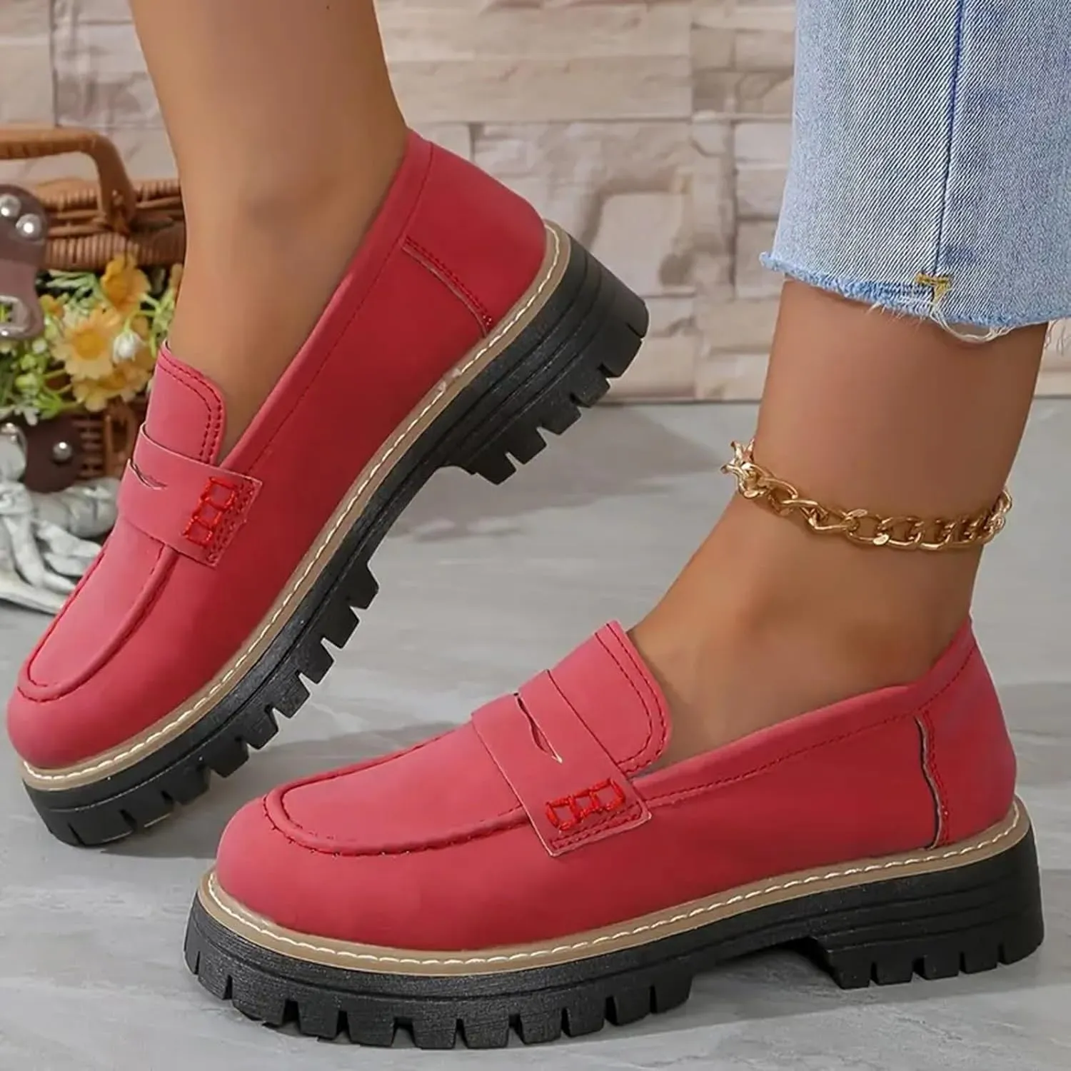 Orthoture-Orthopedic Platform Loafers Comfort Orthopedic Shoes Womens Round Toe Walking Shoe Slip on Dressy Shoes