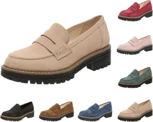 Orthoture-Orthopedic Platform Loafers Wide Toe Lightweight Casual Comfort Shoes Slip-On Chunky Low Heel Fashion Loafers