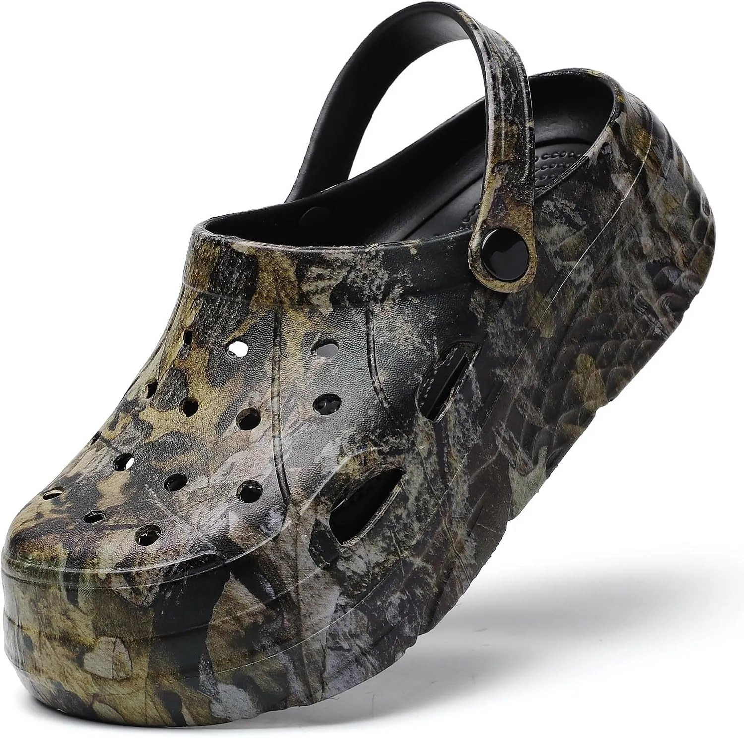 Platform Graphic Clogs for Women: Summer Garden Shoes - Slip On Beach Sandals - Outdoor Water Slippers with Removable Insole
