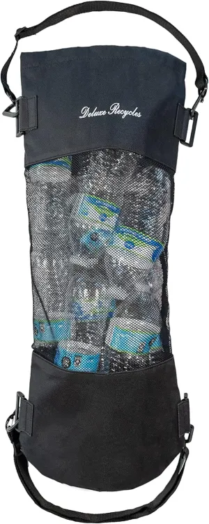 Portable Mesh Trash Bag for Boat - Washable Leakproof Outdoor Garbage Bags for Boat, Kayak or Camper – Lightweight & Large Capacity Bin Bag (Black)