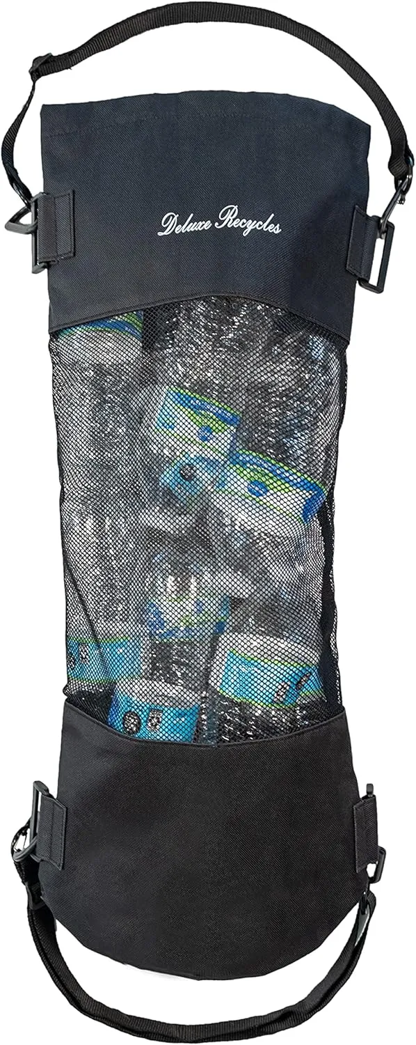 Portable Mesh Trash Bag for Boat - Washable Leakproof Outdoor Garbage Bags for Boat, Kayak or Camper – Lightweight & Large Capacity Bin Bag (Black)
