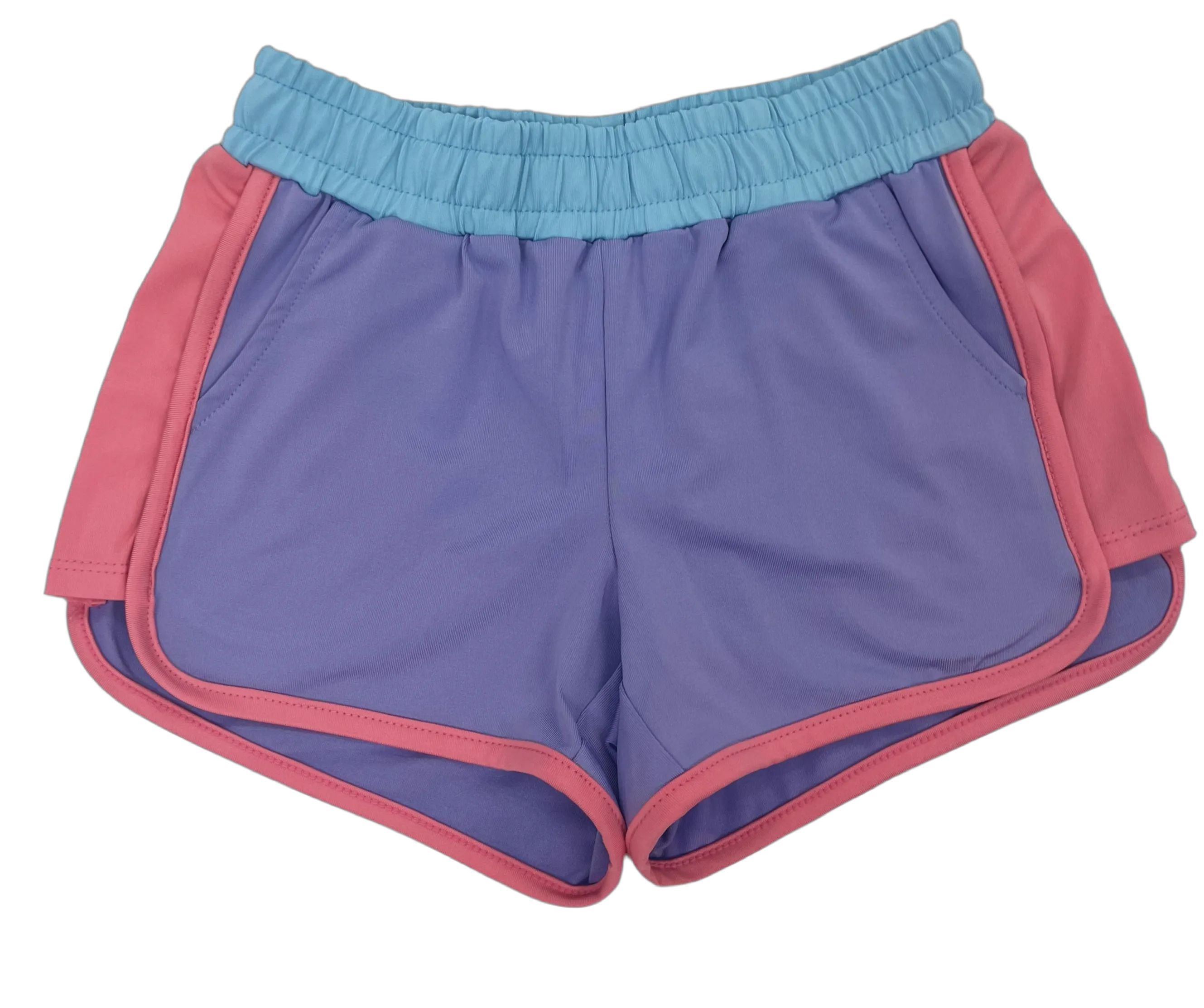 Purple Colorblock Shorts