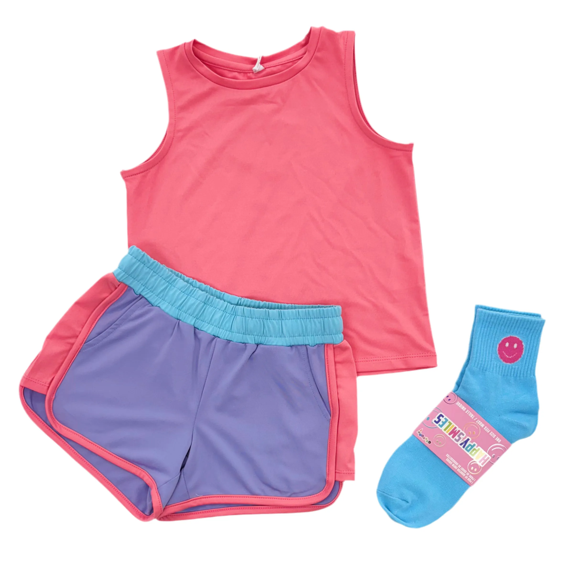 Purple Colorblock Shorts