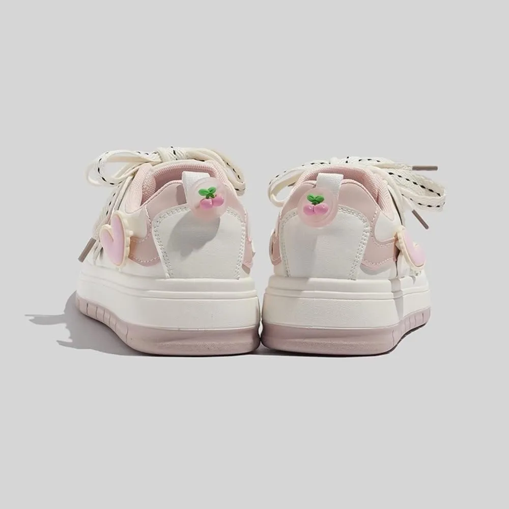 Rabbit Sneakers for Women and Girl Y2K Cute Canvas Preppy Shoes Pink Chunky Kawaii Platform Laces Up Walking Streetwear Fit Well