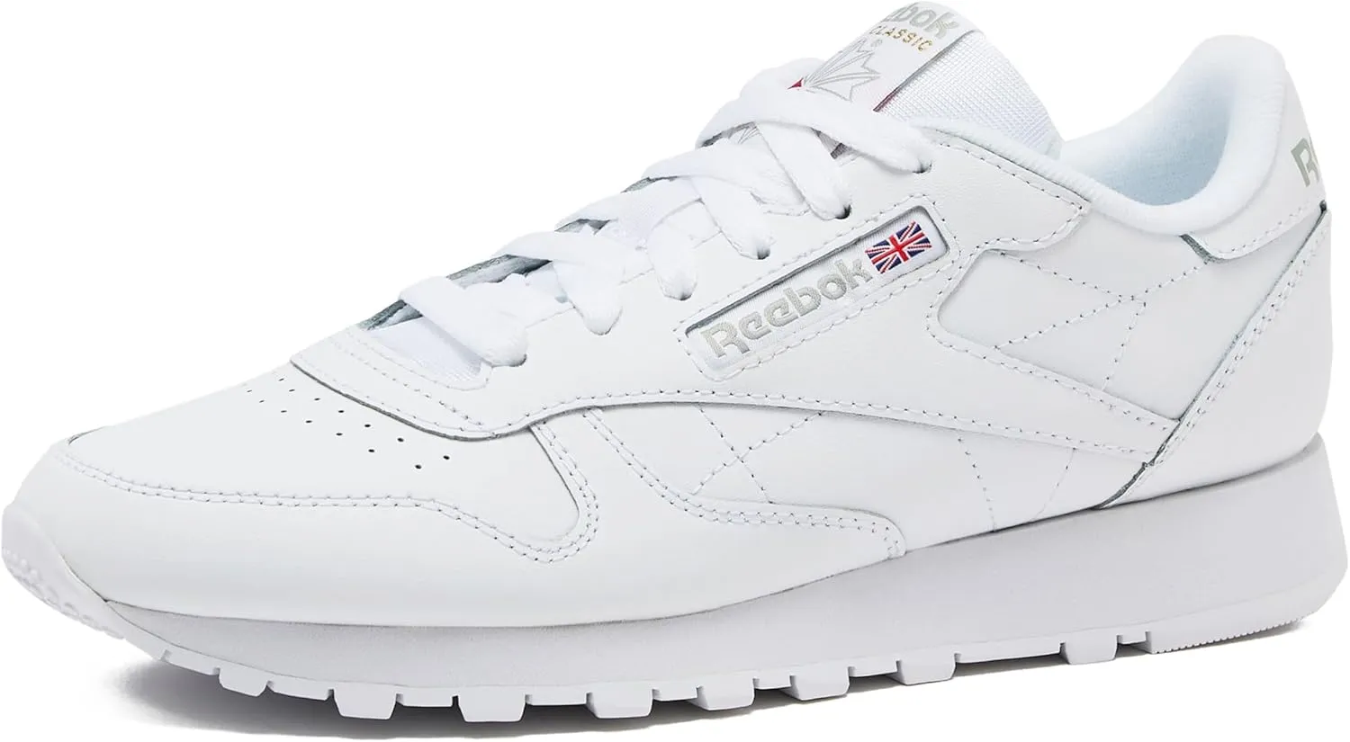 Reebok Classic Leather Sneakers Black Tennis Mens Shoes, FTWR White/FTWR White/Pure Grey 3, 5