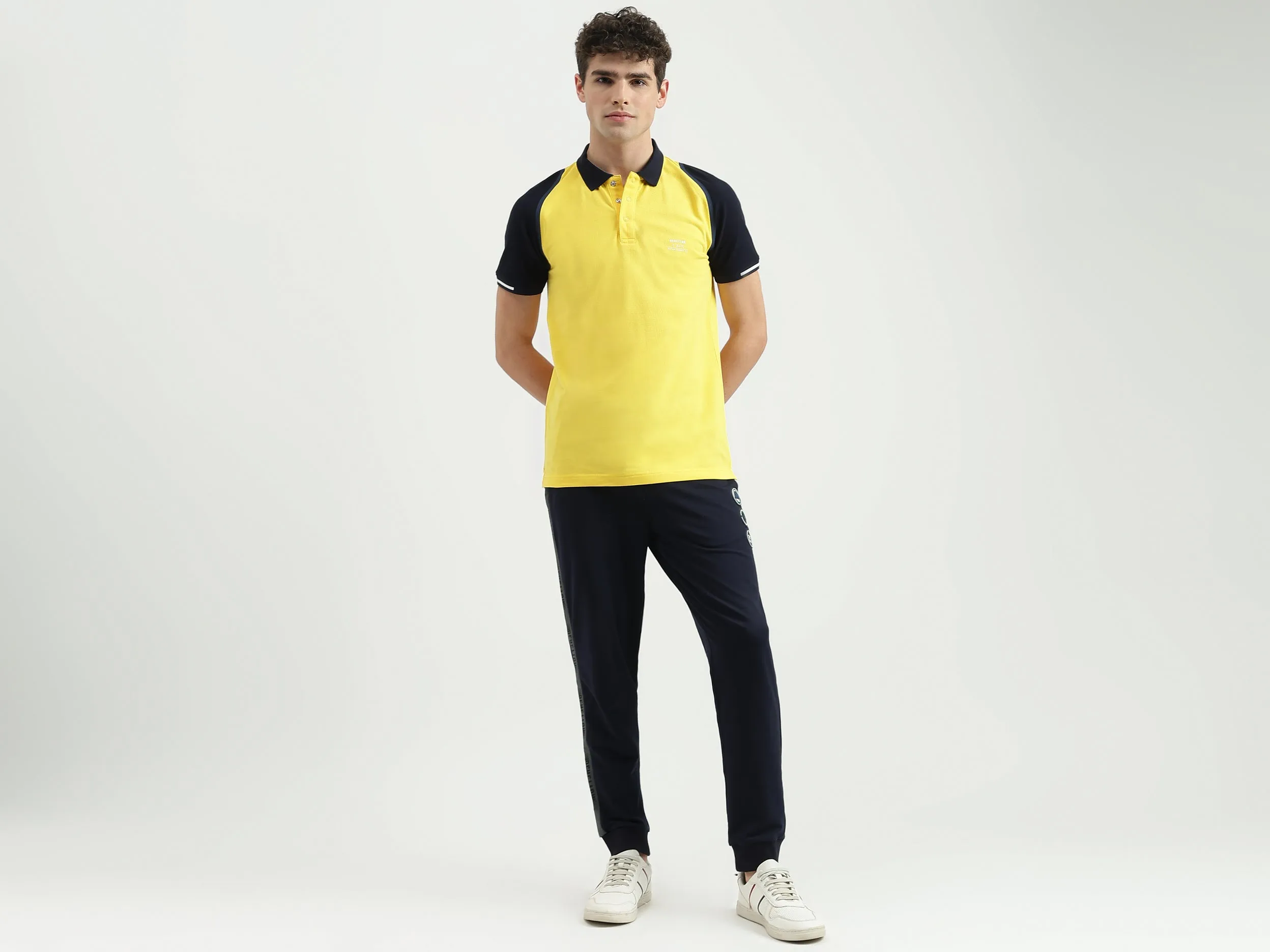 Regular Fit Polo Neck Colorblock T-Shirt