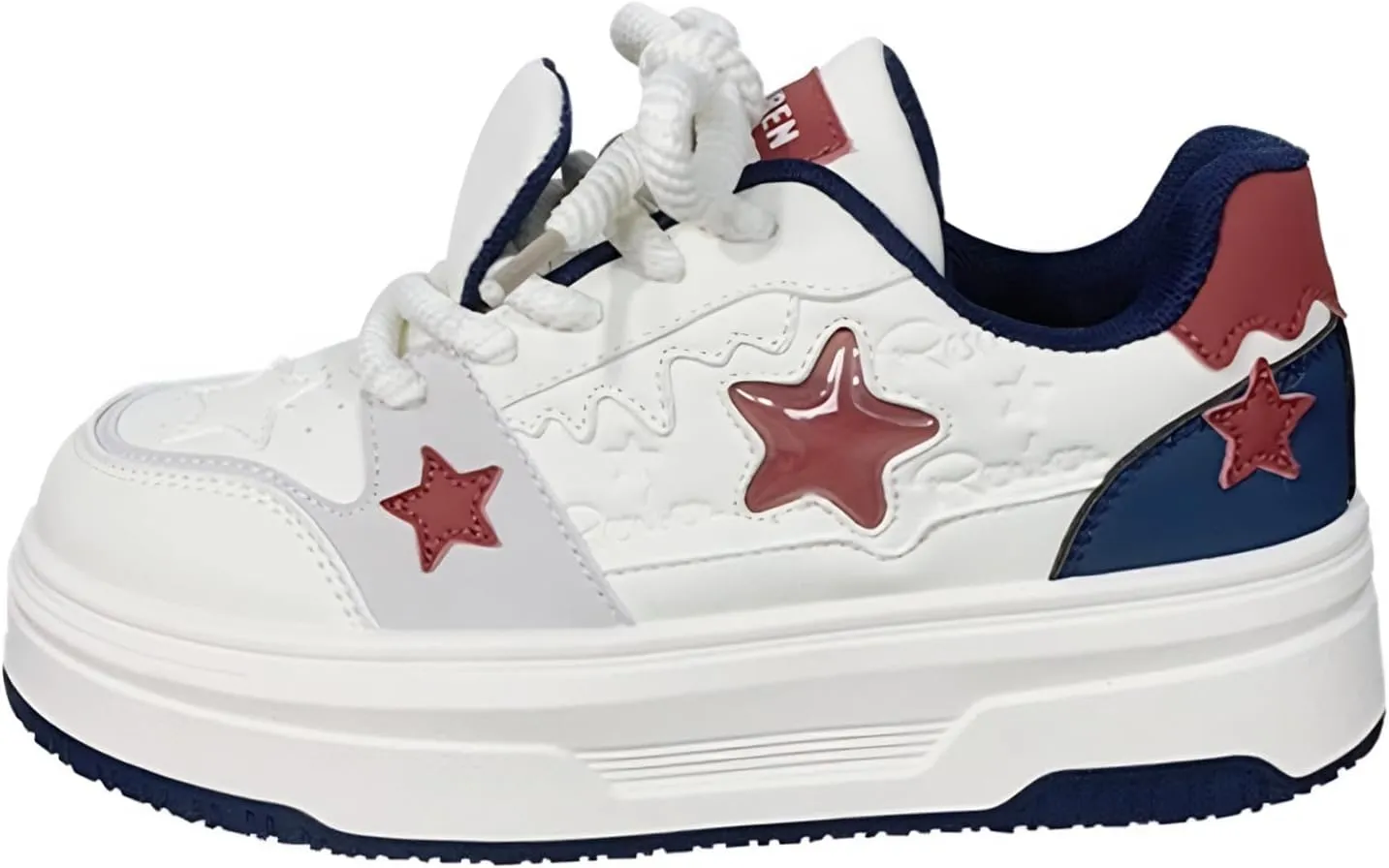 Retro White Chunky Shoes Women Trendy Vintage Star Sneakers Fashion Casual Aesthetic Y2K Platform Shoes
