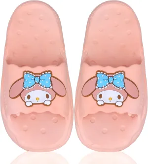 Roffatide Anime Cinnamoroll My Melody Kuromi Slides for Girls House Slides Non-Slip Bathroom Shower Sandals Rubber Slippers