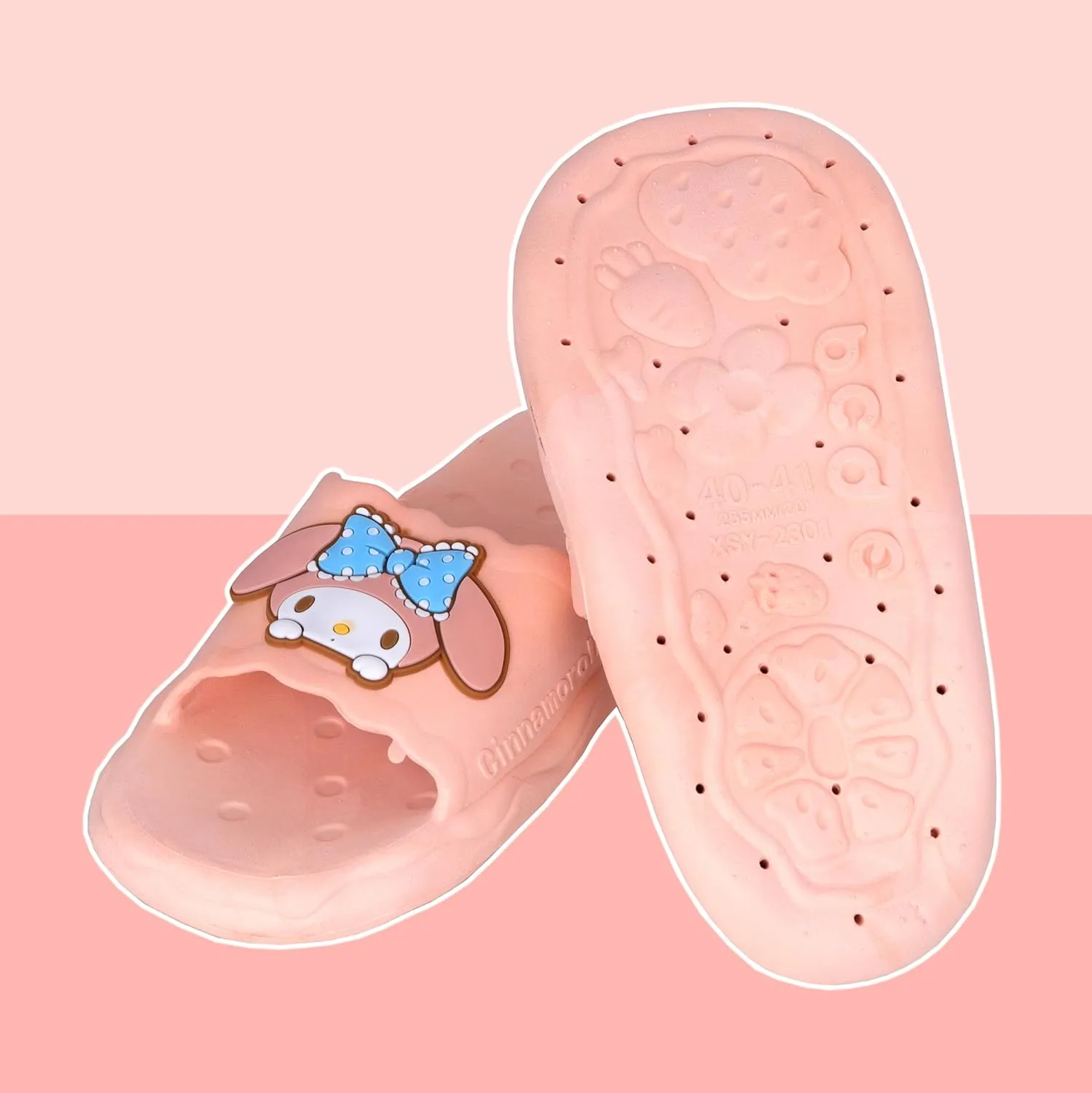 Roffatide Anime Cinnamoroll My Melody Kuromi Slides for Girls House Slides Non-Slip Bathroom Shower Sandals Rubber Slippers