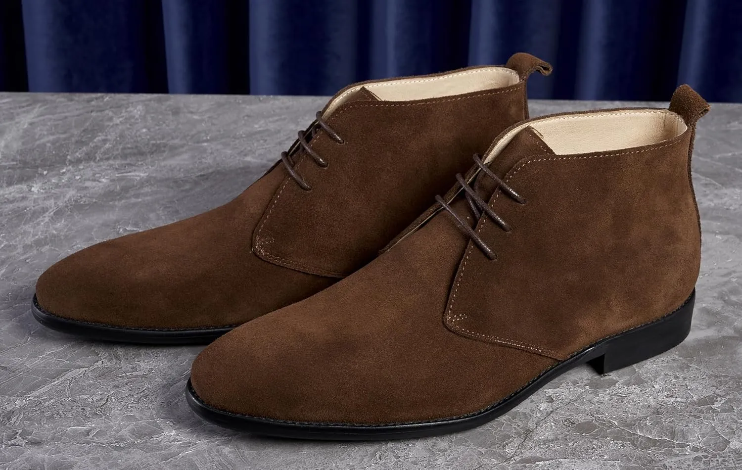 Santimon Chukka Boots Mens Black Dress Casual Suede Leather Chelsea Boots Fashion Formal Business Ankle Boots for Men
