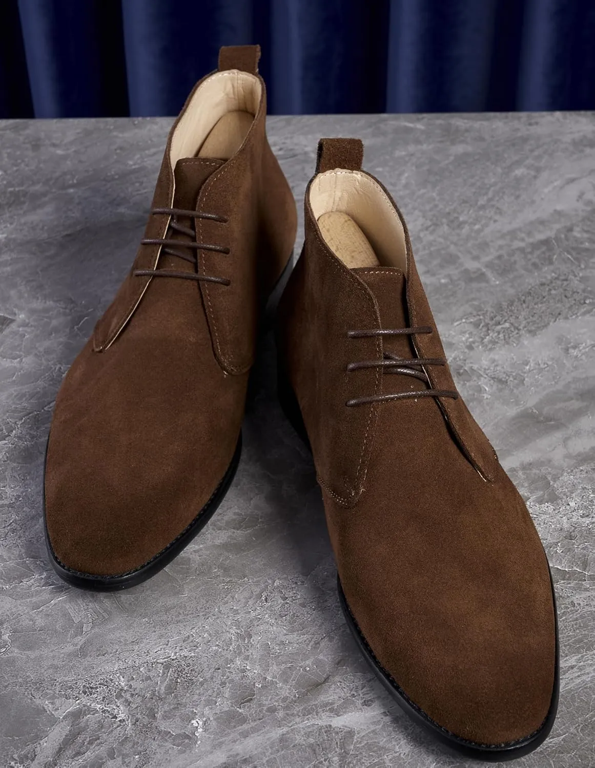 Santimon Chukka Boots Mens Black Dress Casual Suede Leather Chelsea Boots Fashion Formal Business Ankle Boots for Men