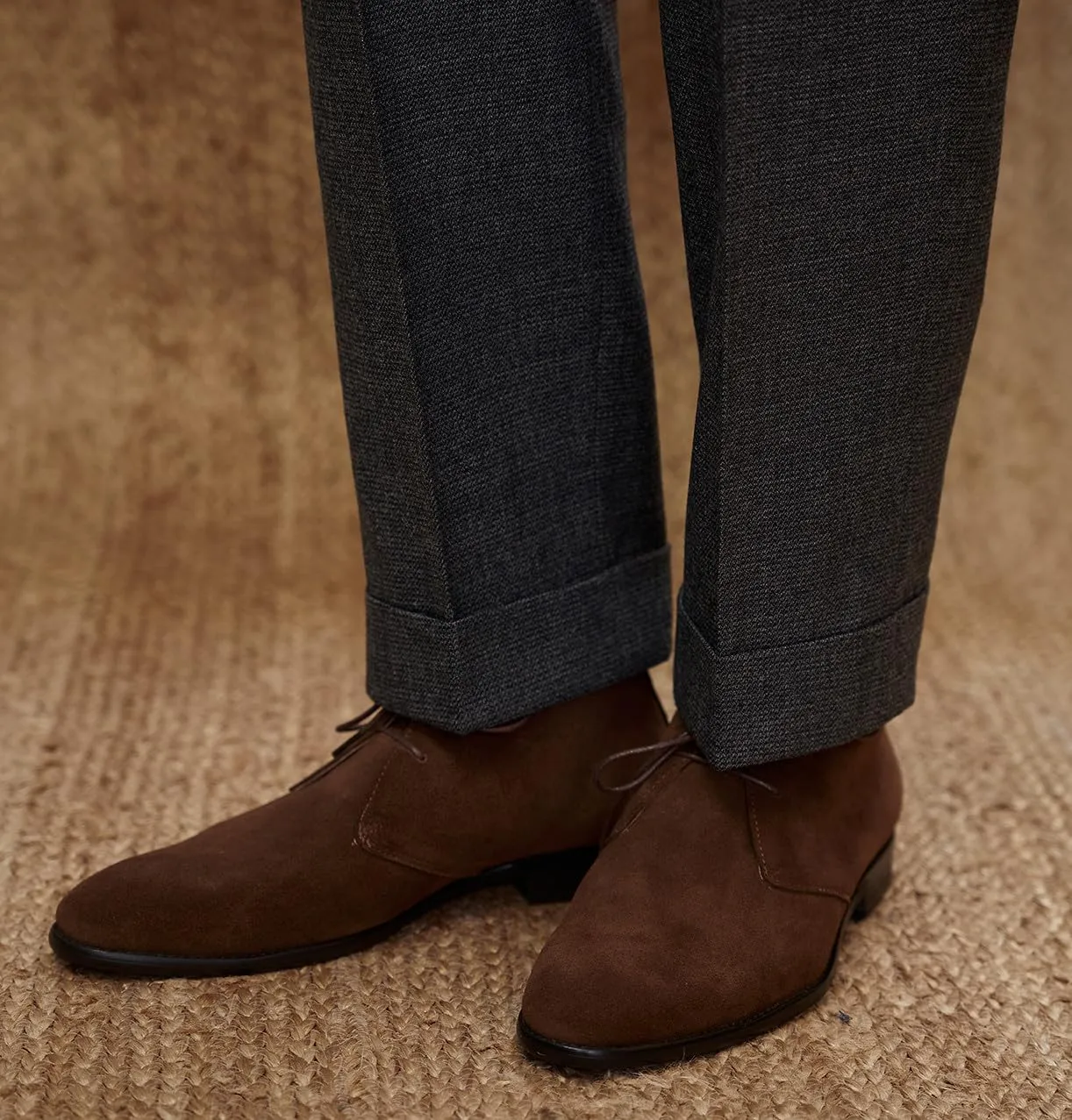 Santimon Chukka Boots Mens Black Dress Casual Suede Leather Chelsea Boots Fashion Formal Business Ankle Boots for Men