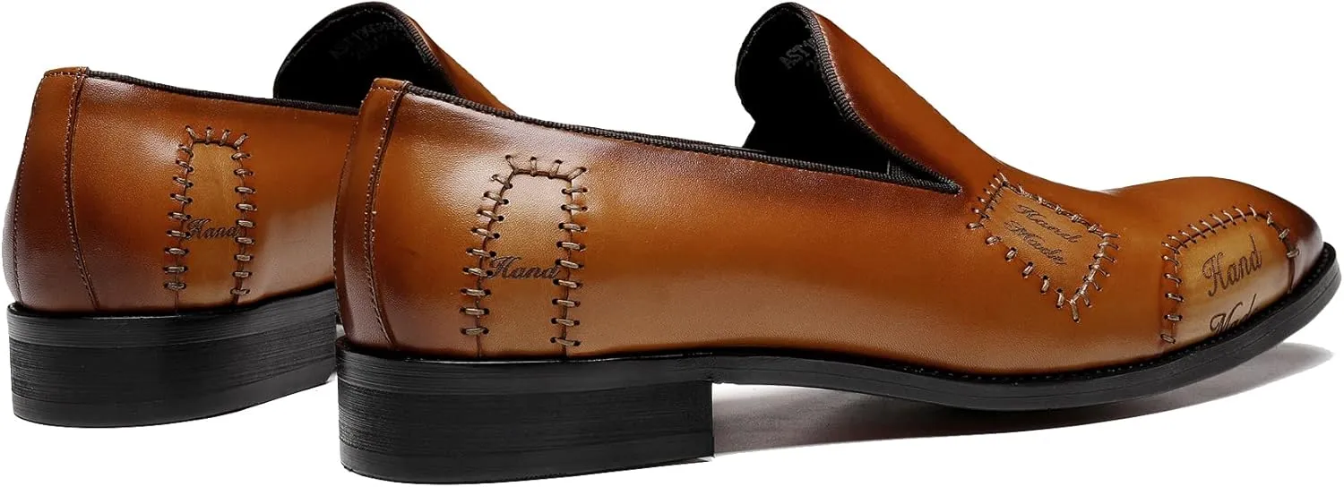 Santimon Men's Loafers Slip on Formal Dress Genuine Leather Penny Loafers Comfort Fashion Business Walking Shoes