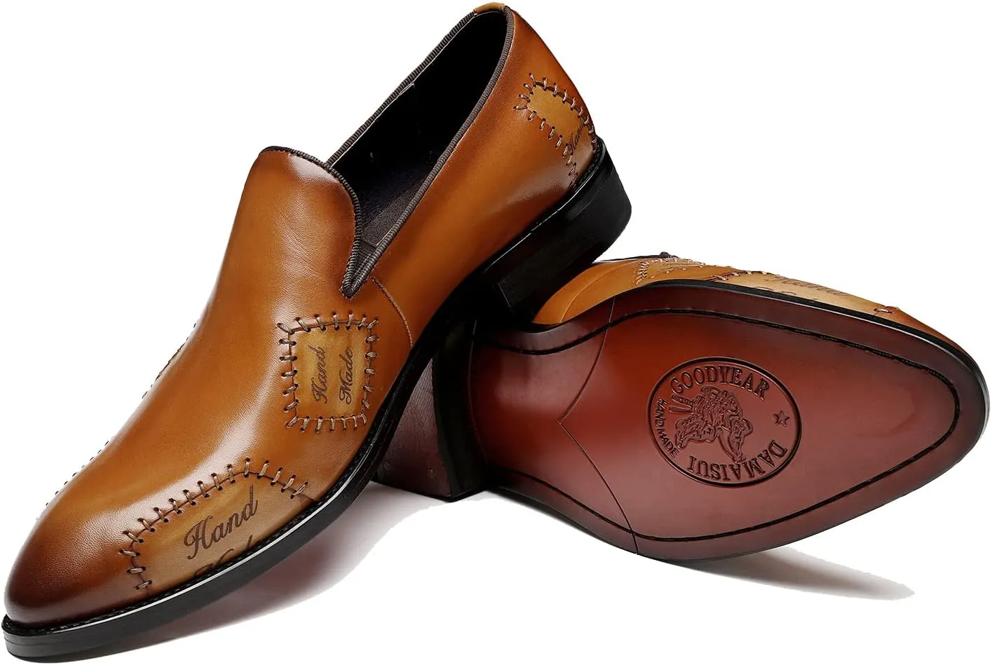 Santimon Men's Loafers Slip on Formal Dress Genuine Leather Penny Loafers Comfort Fashion Business Walking Shoes