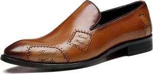 Santimon Men's Loafers Slip on Formal Dress Genuine Leather Penny Loafers Comfort Fashion Business Walking Shoes