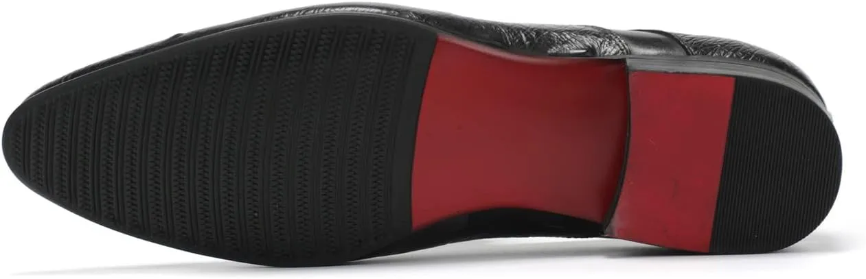 Santimon Men's Loafers Slip on Formal Dress Leather Alligator Penny Loafers Comfort Fashion Business Walking Shoes