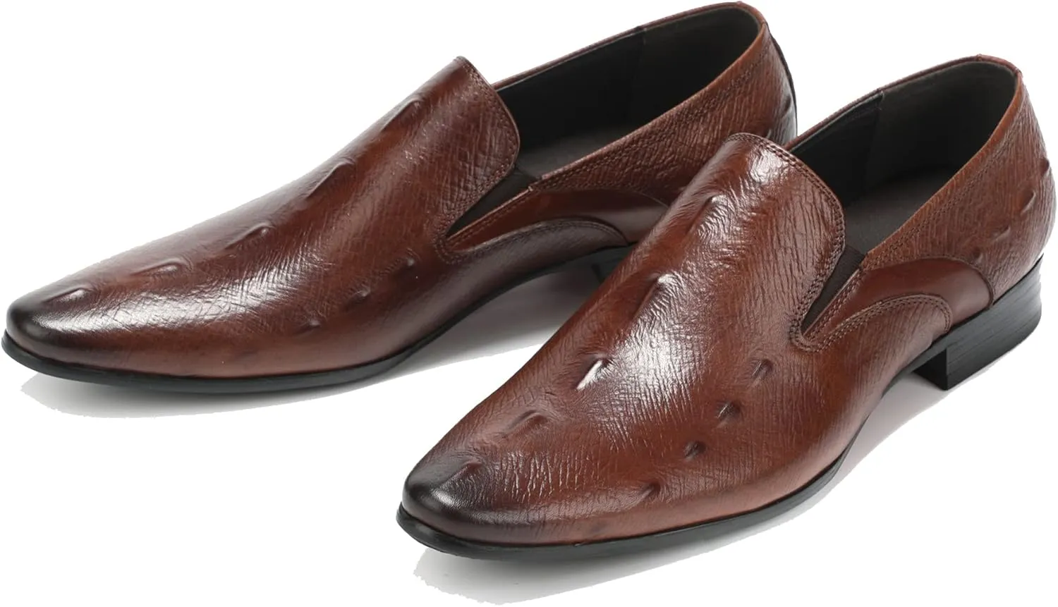 Santimon Men's Loafers Slip on Formal Dress Leather Alligator Penny Loafers Comfort Fashion Business Walking Shoes