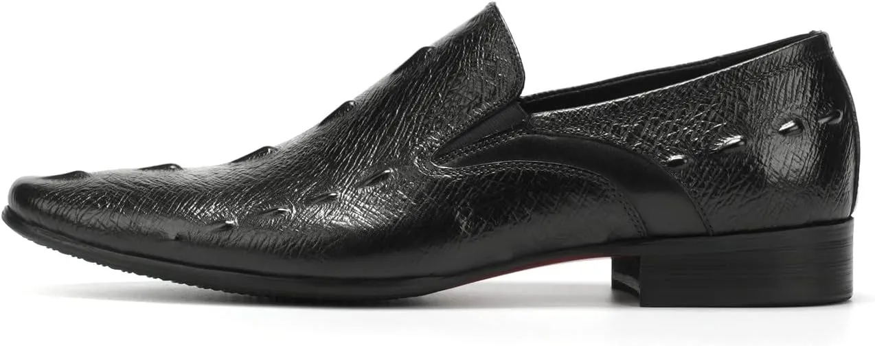 Santimon Men's Loafers Slip on Formal Dress Leather Alligator Penny Loafers Comfort Fashion Business Walking Shoes