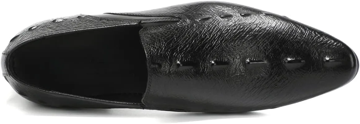 Santimon Men's Loafers Slip on Formal Dress Leather Alligator Penny Loafers Comfort Fashion Business Walking Shoes
