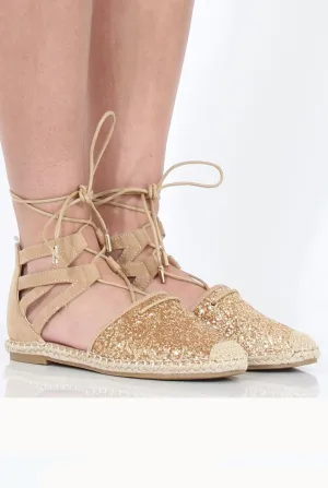 Secure payment options Espadrilles Up Premium at a great Glitter Lace - Gold Bonnie