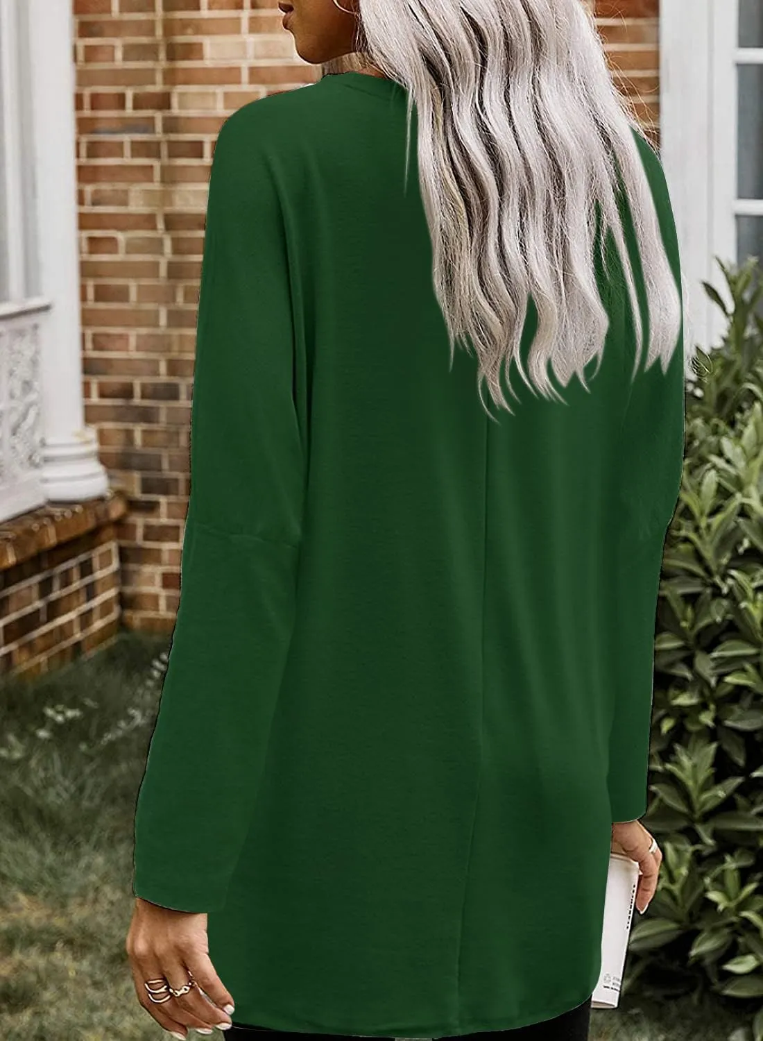 SENSERISE Womens Long Sleeve Long Tunic Tops for Leggings Plus Size Tunics Shirt with Pockets