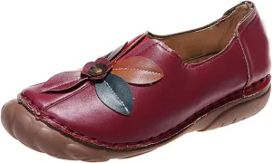 Shije Flats for Women Round Toe Shallow Flat Casual Loafers Single Shoes Comfortable Slip On Classic Dressy Casual Flats Shoes Women