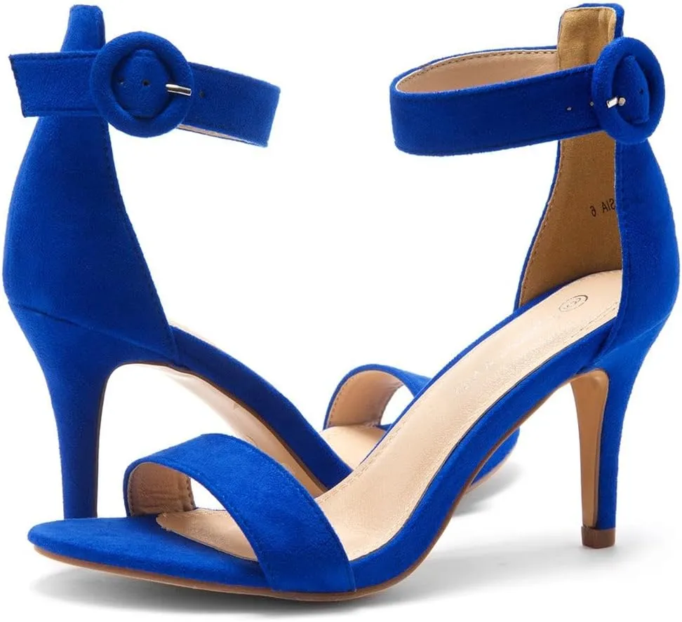 Shoe Land Women’s High Heel Sandals | Strappy Slingback Heels with Square Open Toe | Ankle Strap Dressy Stilettos for Wedding, Party & Evening Events 2025