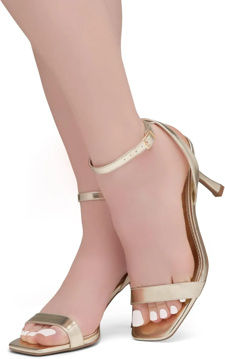 Shoe Land Women’s High Heel Sandals | Strappy Slingback Heels with Square Open Toe | Ankle Strap Dressy Stilettos for Wedding, Party & Evening Events 2025