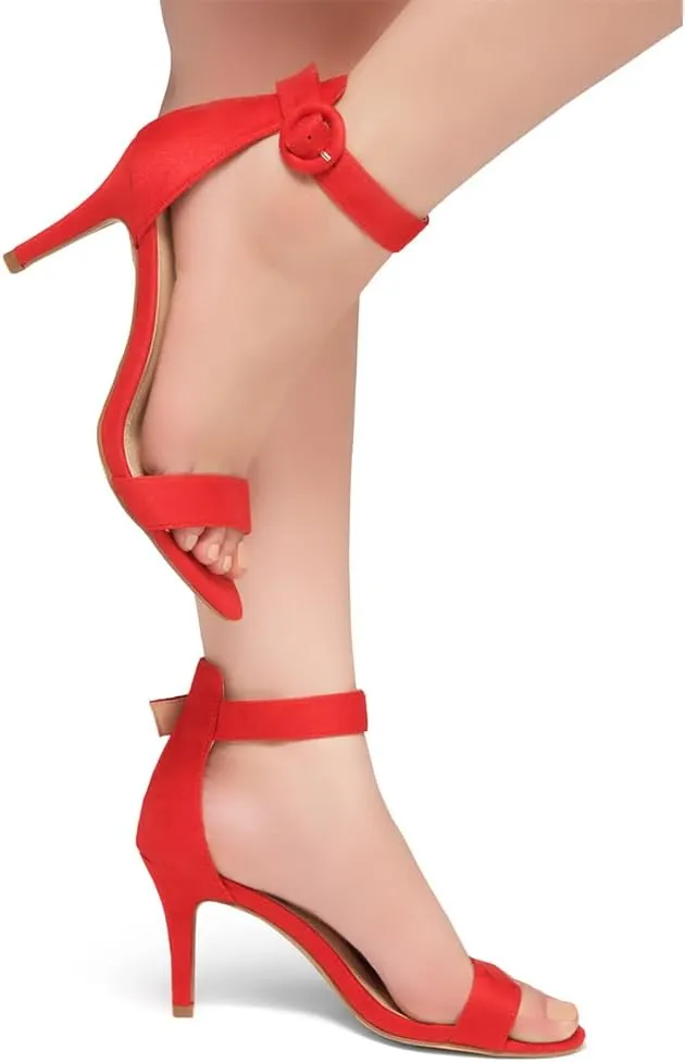 Shoe Land Women’s High Heel Sandals | Strappy Slingback Heels with Square Open Toe | Ankle Strap Dressy Stilettos for Wedding, Party & Evening Events 2025