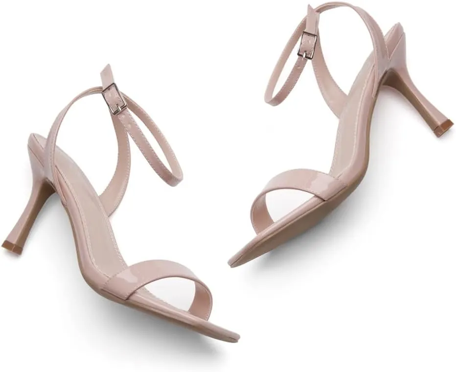Shoe Land Women’s High Heel Sandals | Strappy Slingback Heels with Square Open Toe | Ankle Strap Dressy Stilettos for Wedding, Party & Evening Events 2025