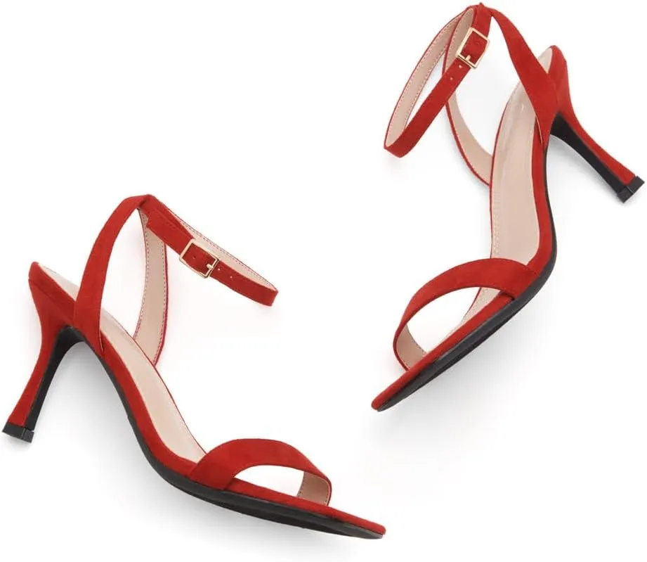 Shoe Land Women’s High Heel Sandals | Strappy Slingback Heels with Square Open Toe | Ankle Strap Dressy Stilettos for Wedding, Party & Evening Events 2025