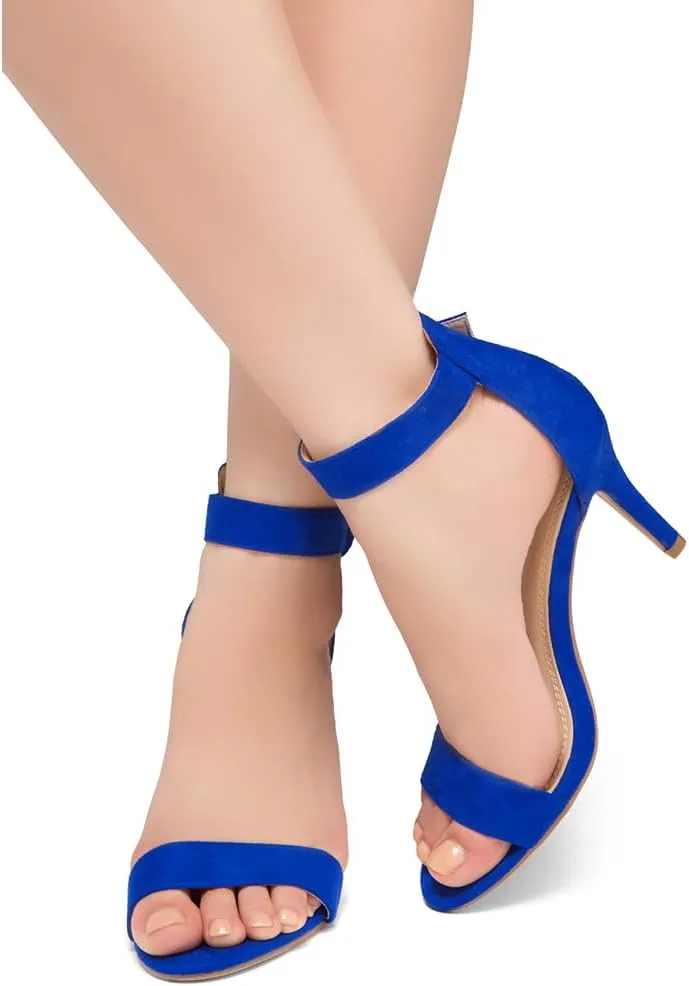 Shoe Land Women’s High Heel Sandals | Strappy Slingback Heels with Square Open Toe | Ankle Strap Dressy Stilettos for Wedding, Party & Evening Events 2025