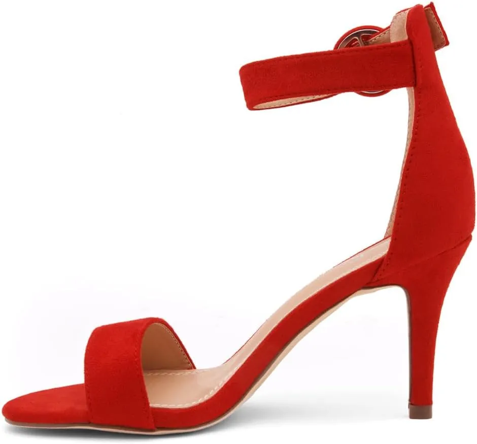 Shoe Land Women’s High Heel Sandals | Strappy Slingback Heels with Square Open Toe | Ankle Strap Dressy Stilettos for Wedding, Party & Evening Events 2025