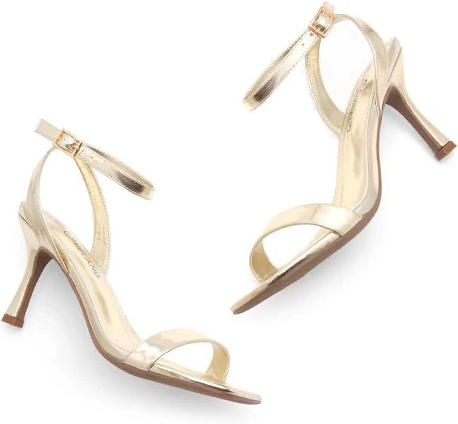 Shoe Land Women’s High Heel Sandals | Strappy Slingback Heels with Square Open Toe | Ankle Strap Dressy Stilettos for Wedding, Party & Evening Events 2025